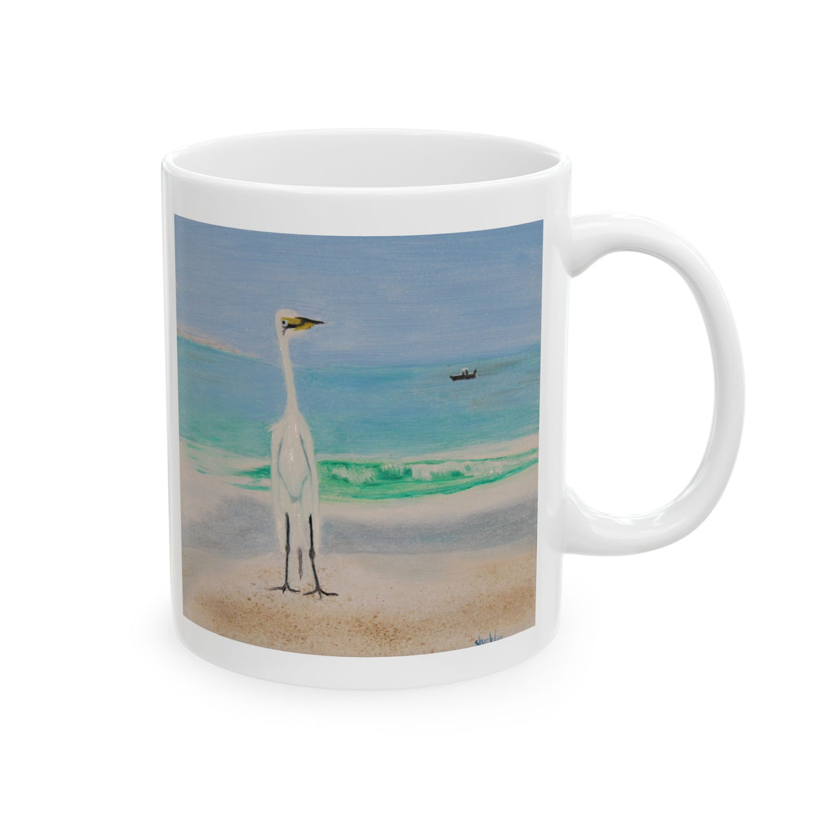 Great Egret Ceramic Mug — Original Art by Craig Shocklee