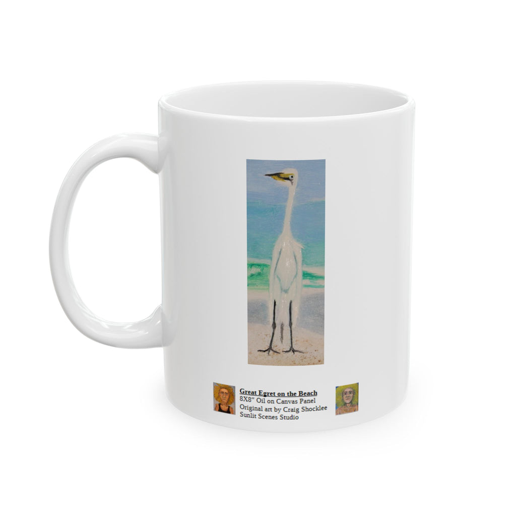 Great Egret Ceramic Mug — Original Art by Craig Shocklee