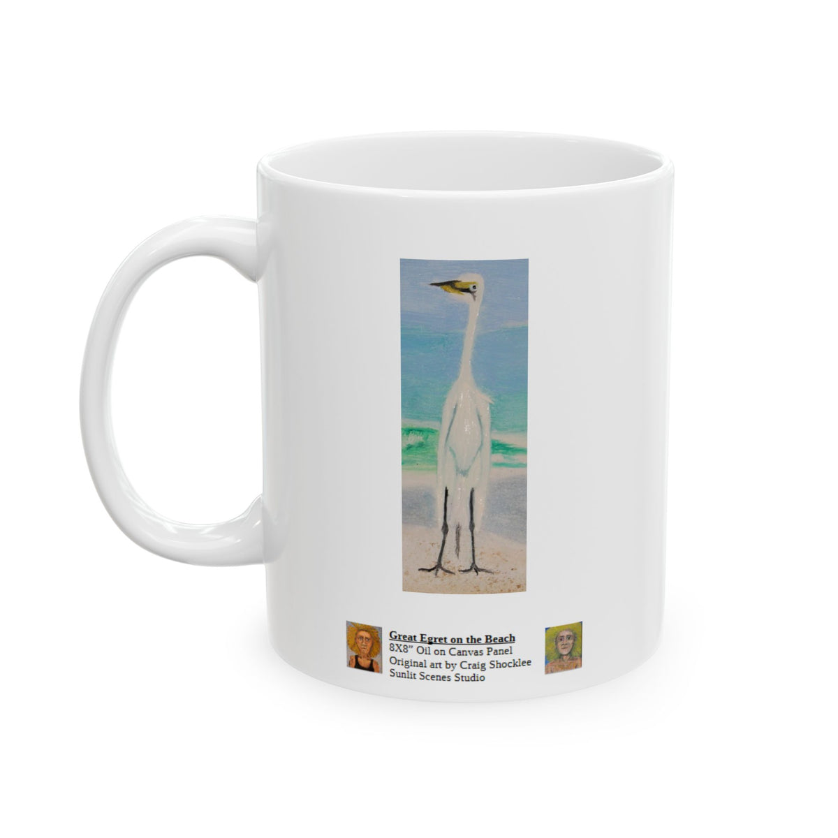 Great Egret Ceramic Mug — Original Art by Craig Shocklee