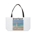 'Great Egret' / 'Right Whale Pier' Coastal Canvas Bag - Original art by Craig Shocklee