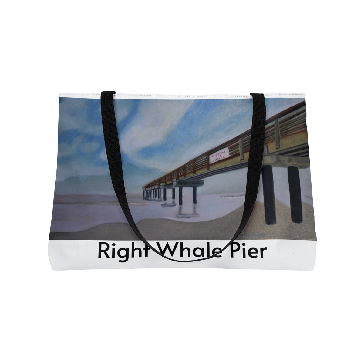 'Great Egret' / 'Right Whale Pier' Coastal Canvas Bag - Original art by Craig Shocklee