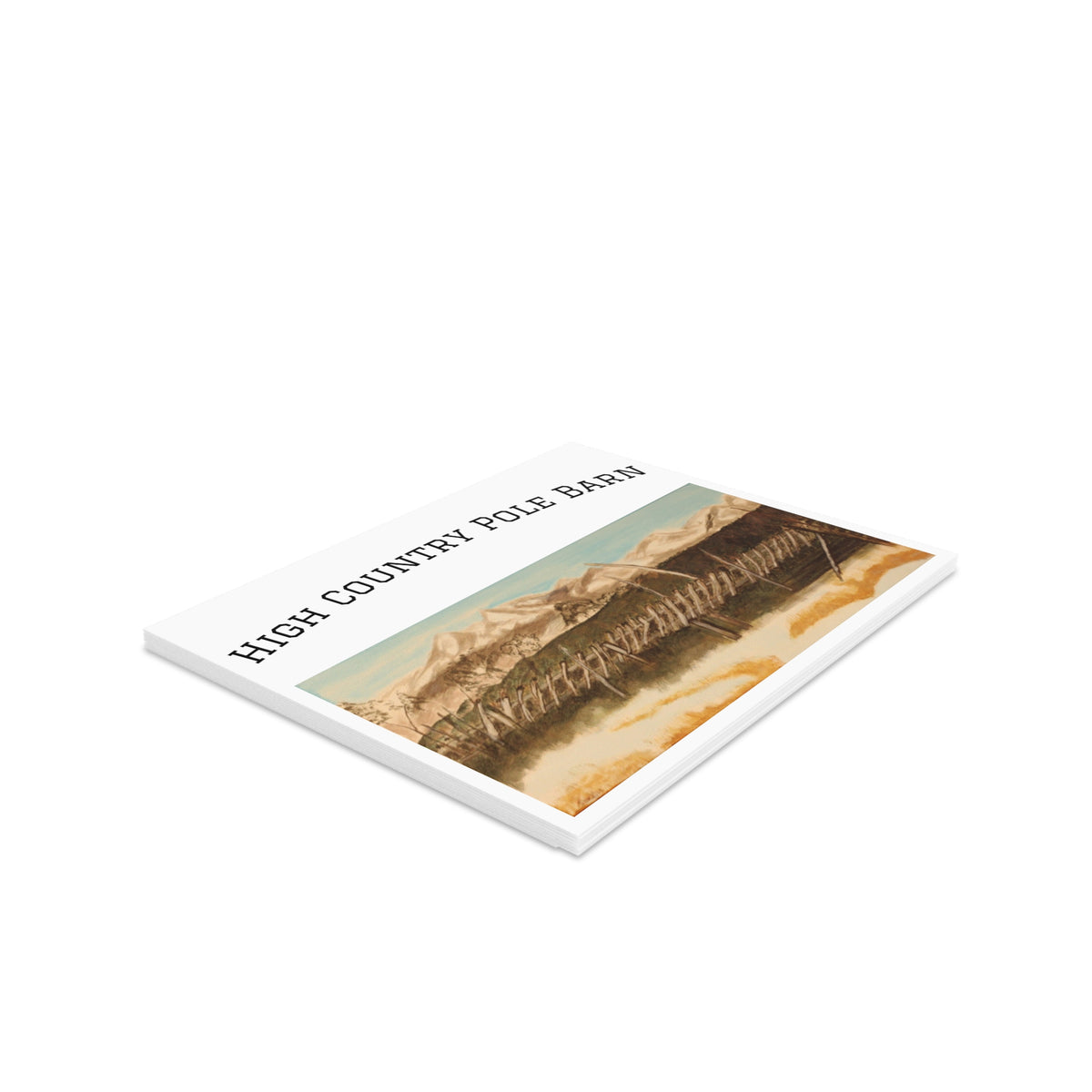 High Country Pole Barn Greeting Card - Original Art by Craig Shocklee – Set of 7