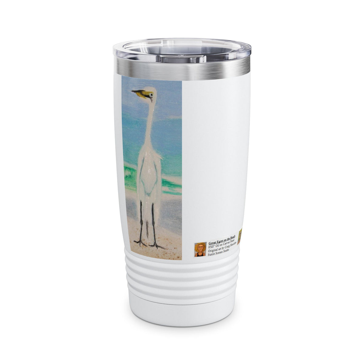 Great Egret 20oz Tumbler — Original Art by Craig Shocklee