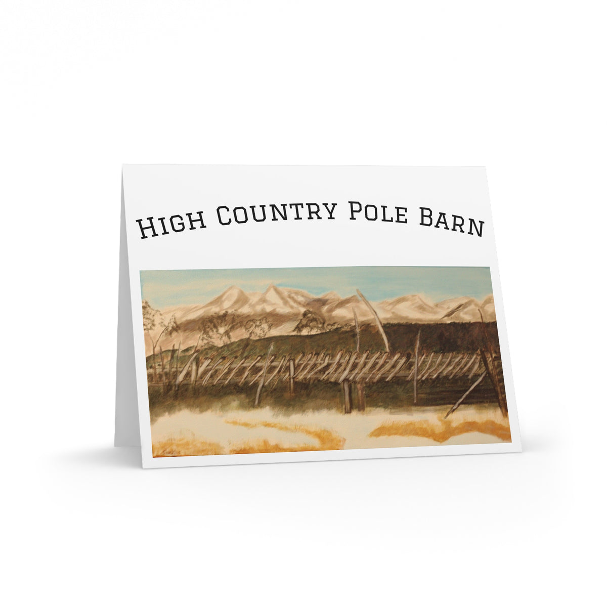High Country Pole Barn Greeting Card - Original Art by Craig Shocklee – Set of 7