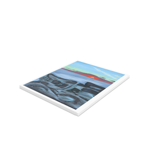 Dawn on the Rocks at the Beach — Greeting Card | Original Painting by Craig Shocklee