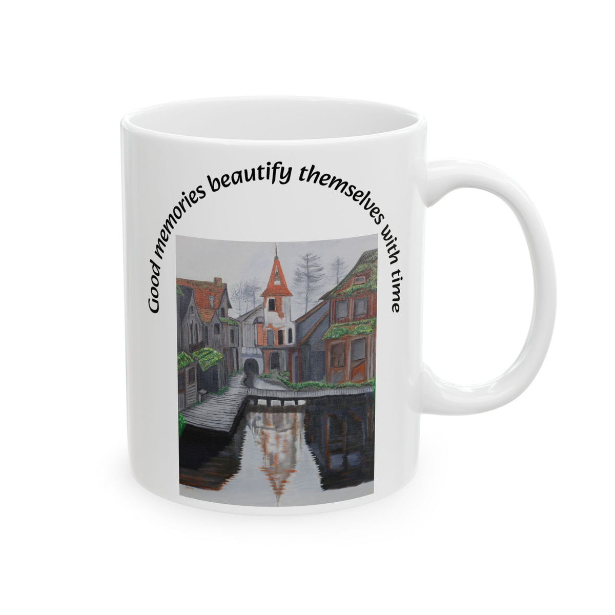 Wharf Reflections ceramic mug - Original Art by Craig Shocklee